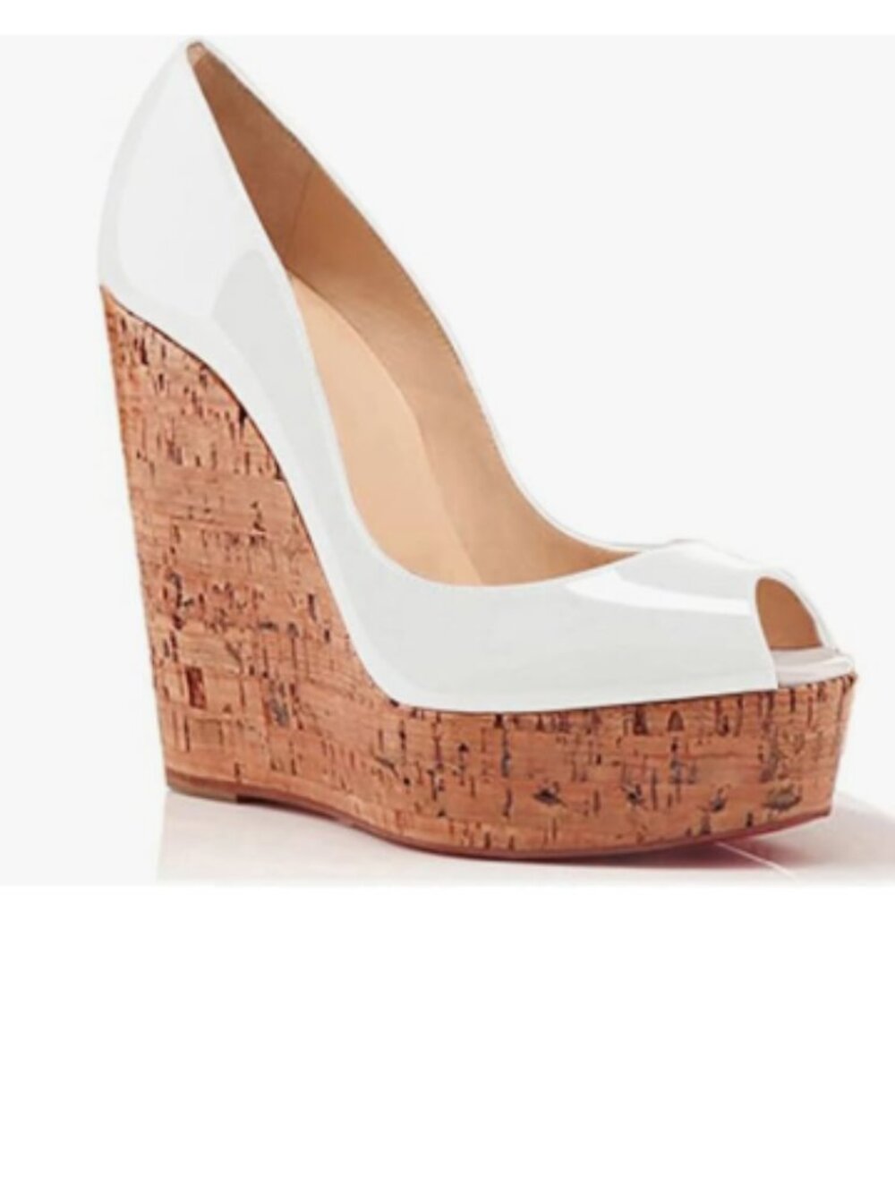 FOWT White Noble High Cork Wedges Peep Toe Women Pumps with Platform Shoes